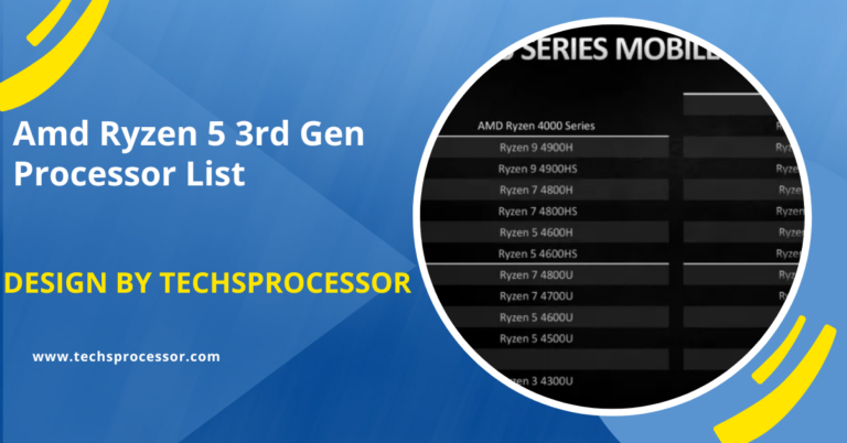 Amd Ryzen 5 3rd Gen Processor List